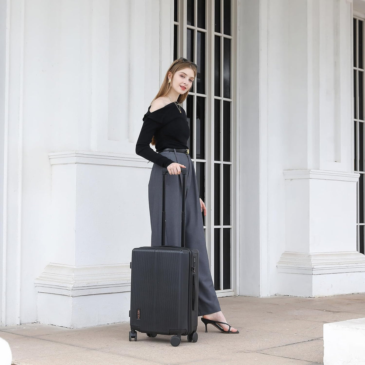 Hulsin Carry On Luggage with TSA Lock 22x14x9 Airline Approved for Women | Hardside Carry-on Suitcase with 360° Spinner Wheels, Lightweight Hard Shell 20 Inch Suitcase for Man,Airport,Business Travel