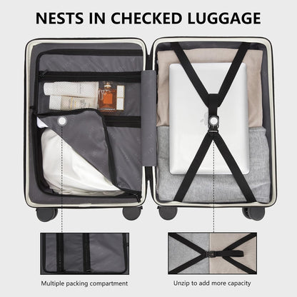 Hulsin Carry On Luggage with TSA Lock 22x14x9 Airline Approved for Women | Hardside Carry-on Suitcase with 360° Spinner Wheels, Lightweight Hard Shell 20 Inch Suitcase for Man,Airport,Business Travel