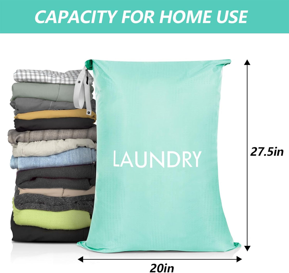 50L Travel Laundry Bag with Zipper, Heavy Duty & Odor-Proof Washable Nylon Sack for Dirty Clothes, Space-Saving Luggage Organizer & Dorm Room Essential for College Girls, Pink