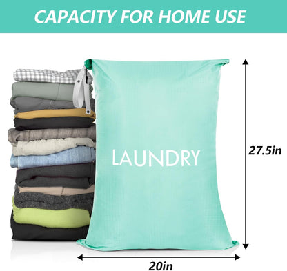 50L Travel Laundry Bag with Zipper, Heavy Duty & Odor-Proof Washable Nylon Sack for Dirty Clothes, Space-Saving Luggage Organizer & Dorm Room Essential for College Girls, Pink