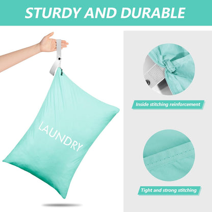 50L Travel Laundry Bag with Zipper, Heavy Duty & Odor-Proof Washable Nylon Sack for Dirty Clothes, Space-Saving Luggage Organizer & Dorm Room Essential for College Girls, Pink