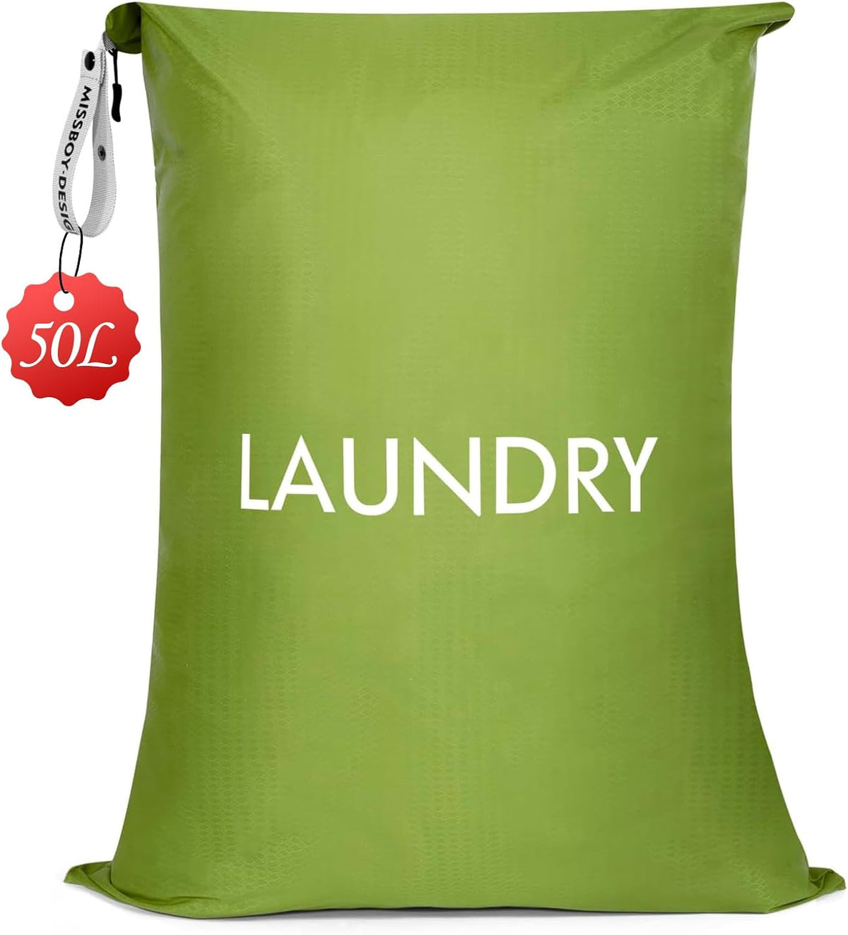 50L Travel Laundry Bag with Zipper, Heavy Duty & Odor-Proof Washable Nylon Sack for Dirty Clothes, Space-Saving Luggage Organizer & Dorm Room Essential for College Girls, Pink