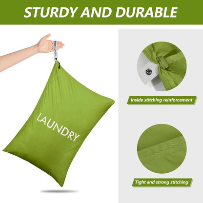 50L Travel Laundry Bag with Zipper, Heavy Duty & Odor-Proof Washable Nylon Sack for Dirty Clothes, Space-Saving Luggage Organizer & Dorm Room Essential for College Girls, Pink