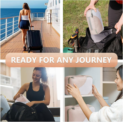 10 Set Packing Cubes for Travel,Gifts for Women Mom,Anti-Tearing Suitcase Organizer,with Over 1000 pcs Mesh Holes,Vacation Essentials & Accessories for Cruise Ship