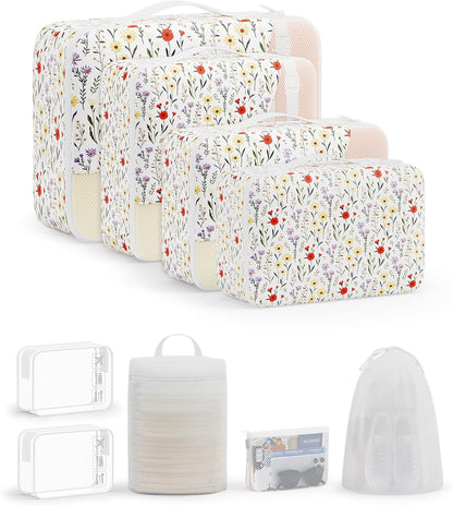 10 Set Packing Cubes for Travel,Gifts for Women Mom,Anti-Tearing Suitcase Organizer,with Over 1000 pcs Mesh Holes,Vacation Essentials & Accessories for Cruise Ship