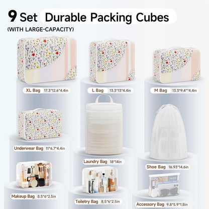 10 Set Packing Cubes for Travel,Gifts for Women Mom,Anti-Tearing Suitcase Organizer,with Over 1000 pcs Mesh Holes,Vacation Essentials & Accessories for Cruise Ship