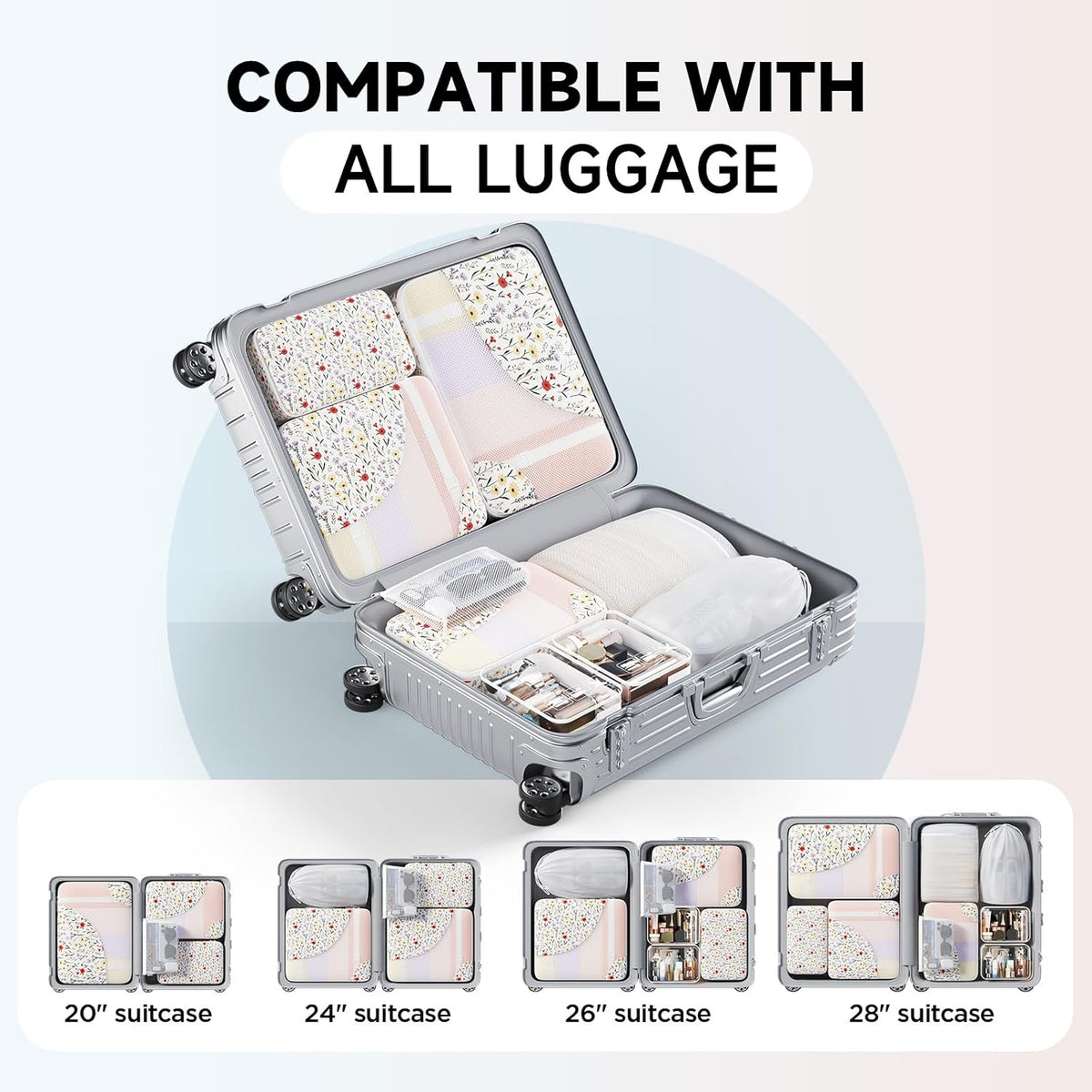 10 Set Packing Cubes for Travel,Gifts for Women Mom,Anti-Tearing Suitcase Organizer,with Over 1000 pcs Mesh Holes,Vacation Essentials & Accessories for Cruise Ship
