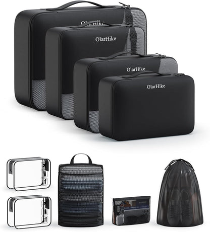 10 Set Packing Cubes for Travel,Gifts for Women Mom,Anti-Tearing Suitcase Organizer,with Over 1000 pcs Mesh Holes,Vacation Essentials & Accessories for Cruise Ship