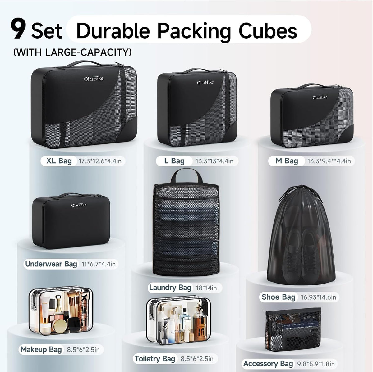 10 Set Packing Cubes for Travel,Gifts for Women Mom,Anti-Tearing Suitcase Organizer,with Over 1000 pcs Mesh Holes,Vacation Essentials & Accessories for Cruise Ship