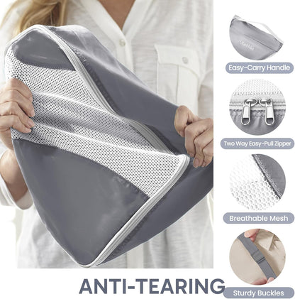10 Set Packing Cubes for Travel,Gifts for Women Mom,Anti-Tearing Suitcase Organizer,with Over 1000 pcs Mesh Holes,Vacation Essentials & Accessories for Cruise Ship