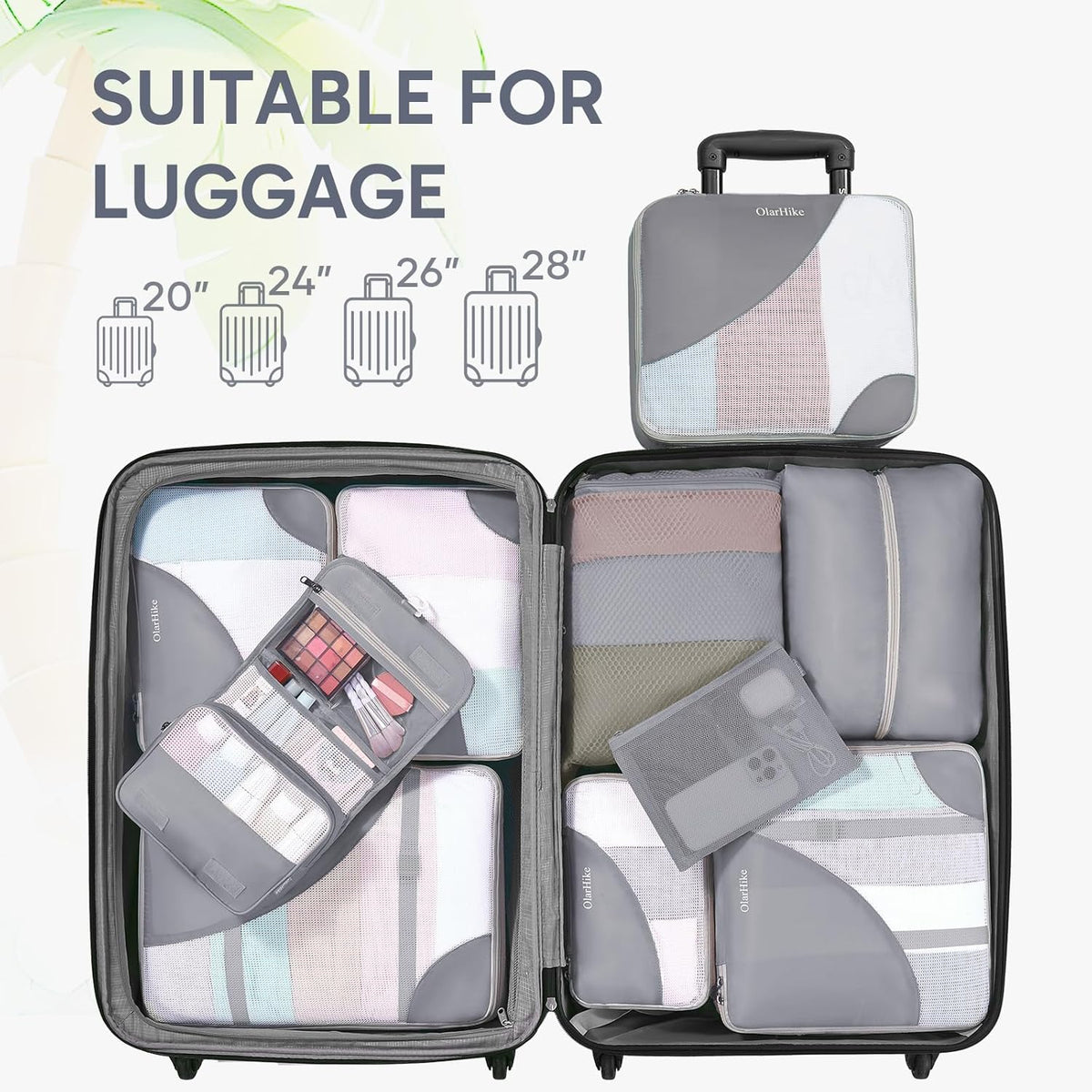 10 Set Packing Cubes for Travel,Gifts for Women Mom,Anti-Tearing Suitcase Organizer,with Over 1000 pcs Mesh Holes,Vacation Essentials & Accessories for Cruise Ship