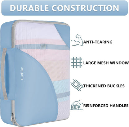 10 Set Packing Cubes for Travel,Gifts for Women Mom,Anti-Tearing Suitcase Organizer,with Over 1000 pcs Mesh Holes,Vacation Essentials & Accessories for Cruise Ship