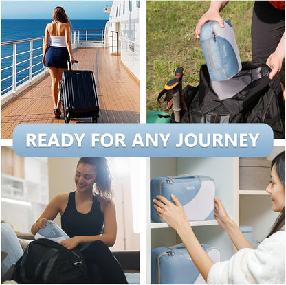 10 Set Packing Cubes for Travel,Gifts for Women Mom,Anti-Tearing Suitcase Organizer,with Over 1000 pcs Mesh Holes,Vacation Essentials & Accessories for Cruise Ship