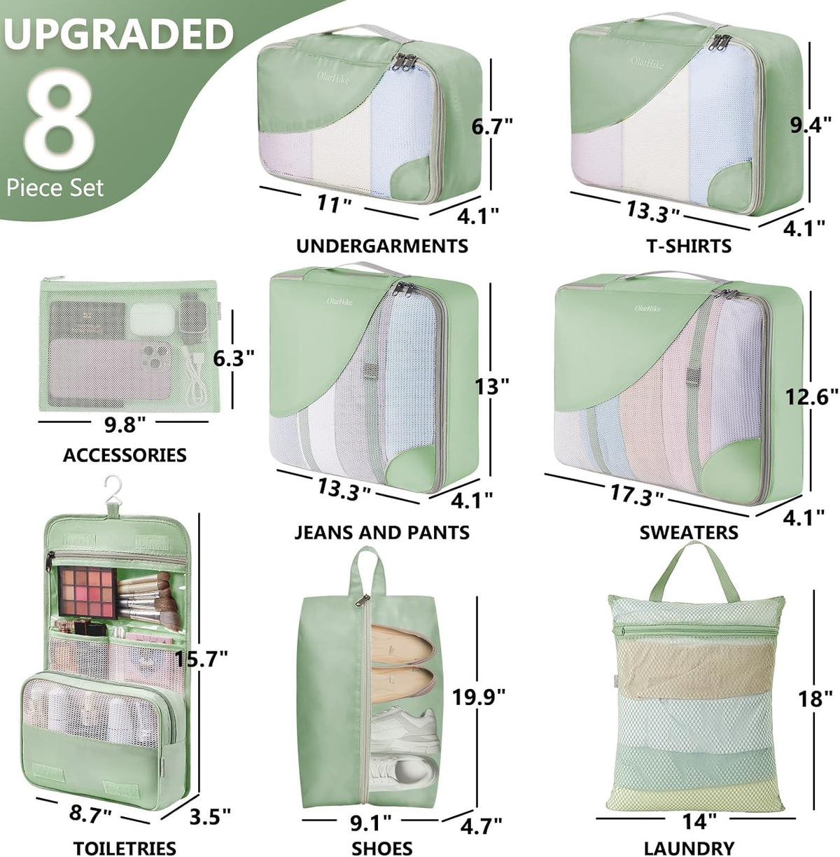 10 Set Packing Cubes for Travel,Gifts for Women Mom,Anti-Tearing Suitcase Organizer,with Over 1000 pcs Mesh Holes,Vacation Essentials & Accessories for Cruise Ship