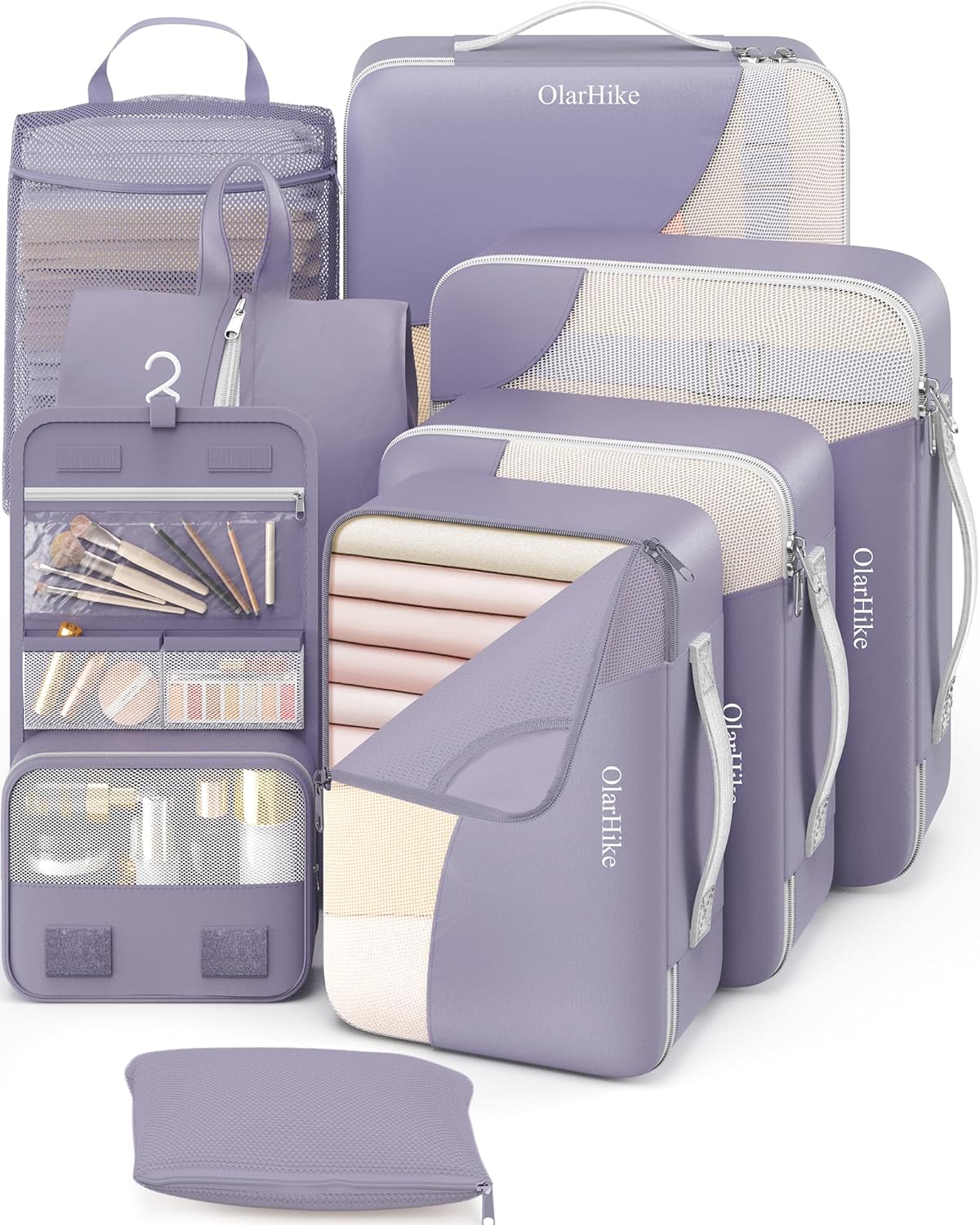 10 Set Packing Cubes for Travel,Gifts for Women Mom,Anti-Tearing Suitcase Organizer,with Over 1000 pcs Mesh Holes,Vacation Essentials & Accessories for Cruise Ship