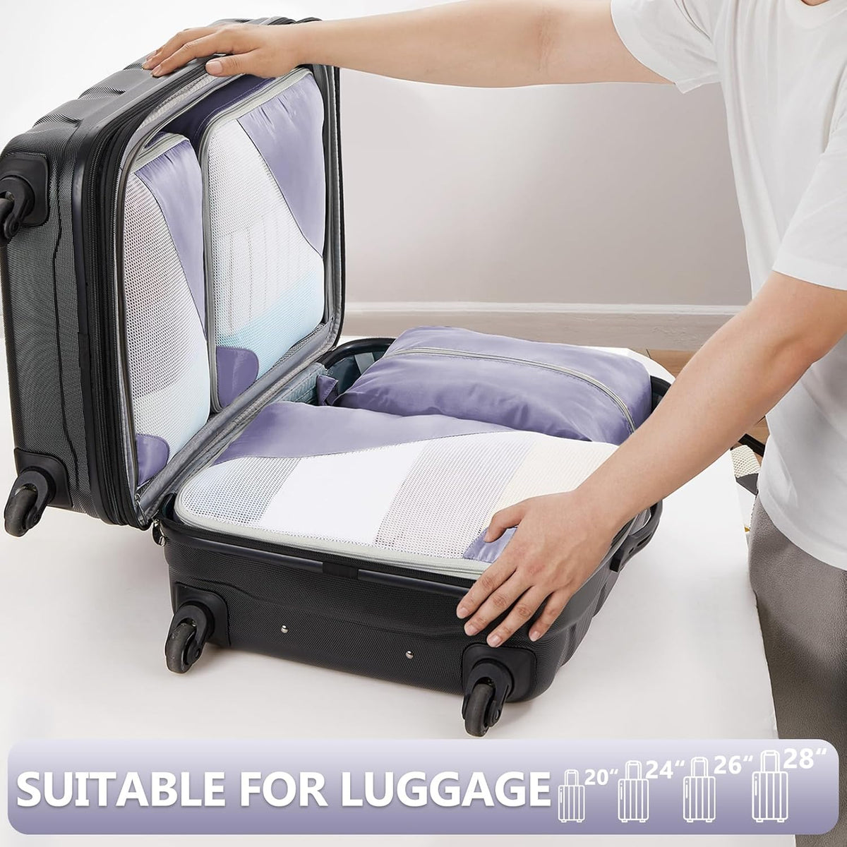 10 Set Packing Cubes for Travel,Gifts for Women Mom,Anti-Tearing Suitcase Organizer,with Over 1000 pcs Mesh Holes,Vacation Essentials & Accessories for Cruise Ship