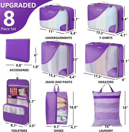 10 Set Packing Cubes for Travel,Gifts for Women Mom,Anti-Tearing Suitcase Organizer,with Over 1000 pcs Mesh Holes,Vacation Essentials & Accessories for Cruise Ship