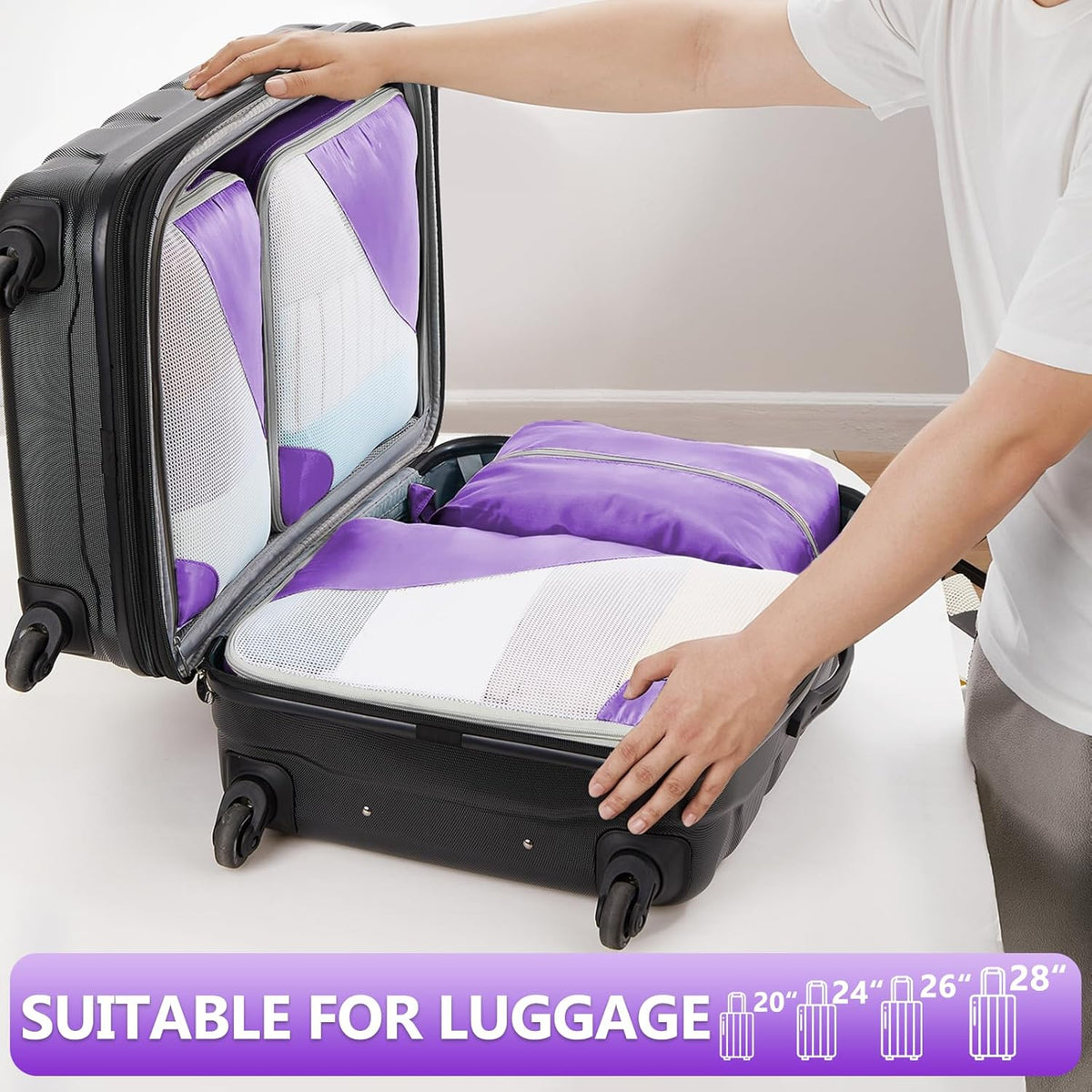 10 Set Packing Cubes for Travel,Gifts for Women Mom,Anti-Tearing Suitcase Organizer,with Over 1000 pcs Mesh Holes,Vacation Essentials & Accessories for Cruise Ship