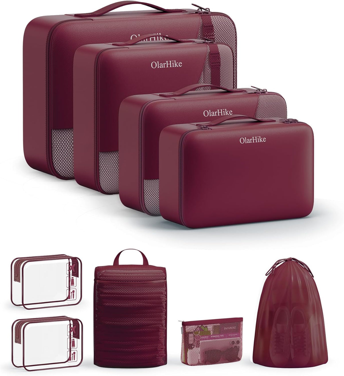 10 Set Packing Cubes for Travel,Gifts for Women Mom,Anti-Tearing Suitcase Organizer,with Over 1000 pcs Mesh Holes,Vacation Essentials & Accessories for Cruise Ship