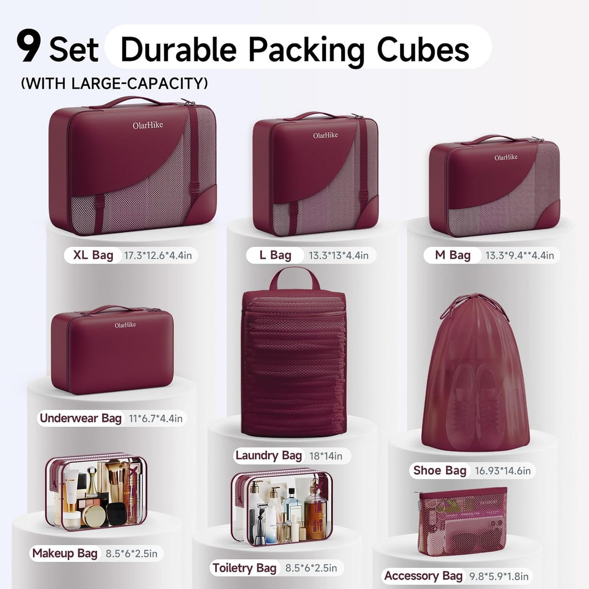 10 Set Packing Cubes for Travel,Gifts for Women Mom,Anti-Tearing Suitcase Organizer,with Over 1000 pcs Mesh Holes,Vacation Essentials & Accessories for Cruise Ship