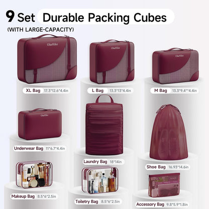 10 Set Packing Cubes for Travel,Gifts for Women Mom,Anti-Tearing Suitcase Organizer,with Over 1000 pcs Mesh Holes,Vacation Essentials & Accessories for Cruise Ship