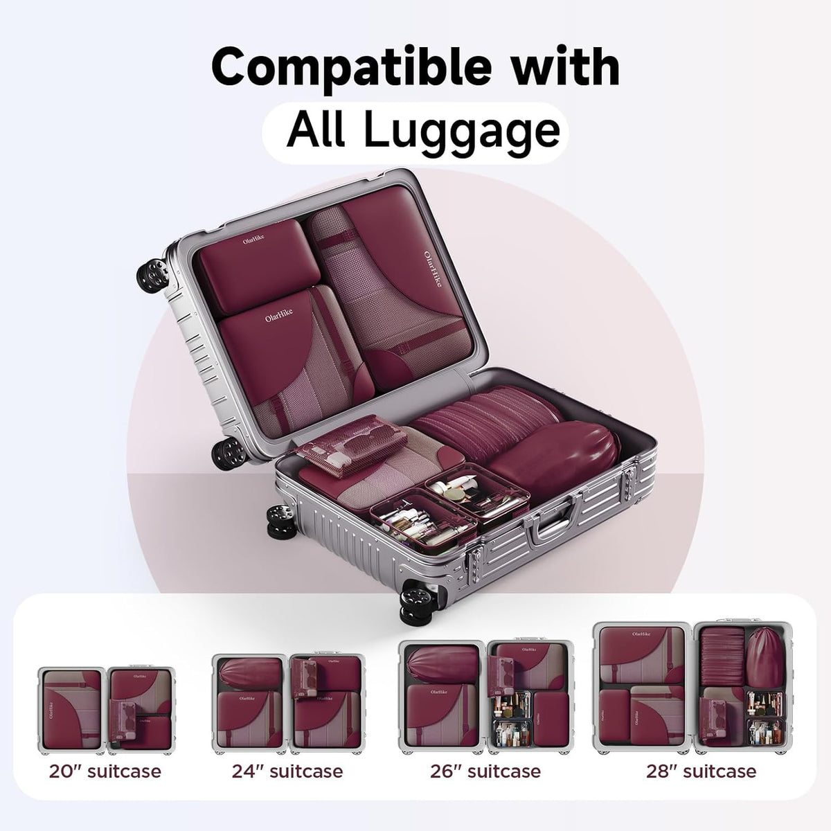 10 Set Packing Cubes for Travel,Gifts for Women Mom,Anti-Tearing Suitcase Organizer,with Over 1000 pcs Mesh Holes,Vacation Essentials & Accessories for Cruise Ship