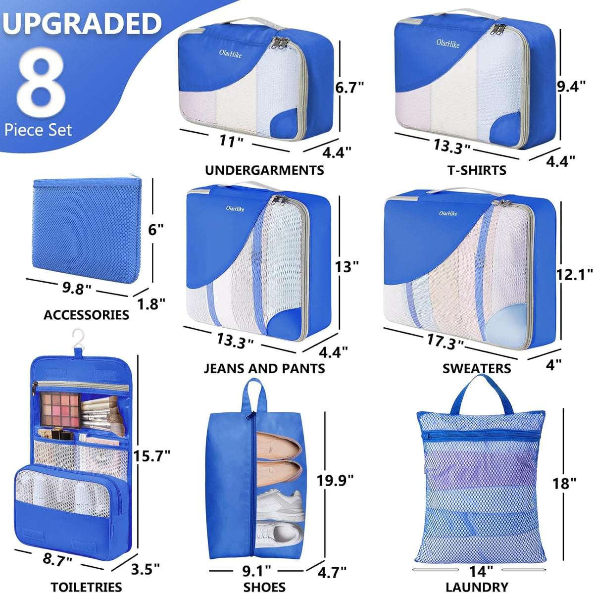 10 Set Packing Cubes for Travel,Gifts for Women Mom,Anti-Tearing Suitcase Organizer,with Over 1000 pcs Mesh Holes,Vacation Essentials & Accessories for Cruise Ship
