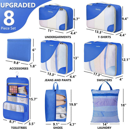 10 Set Packing Cubes for Travel,Gifts for Women Mom,Anti-Tearing Suitcase Organizer,with Over 1000 pcs Mesh Holes,Vacation Essentials & Accessories for Cruise Ship