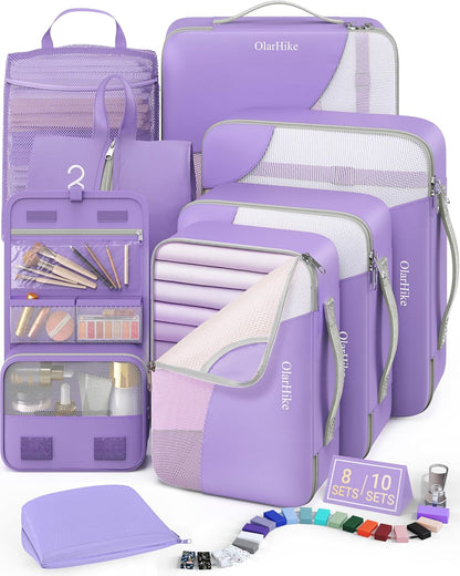 10 Set Packing Cubes for Travel,Gifts for Women Mom,Anti-Tearing Suitcase Organizer,with Over 1000 pcs Mesh Holes,Vacation Essentials & Accessories for Cruise Ship