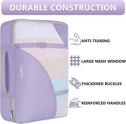 10 Set Packing Cubes for Travel,Gifts for Women Mom,Anti-Tearing Suitcase Organizer,with Over 1000 pcs Mesh Holes,Vacation Essentials & Accessories for Cruise Ship