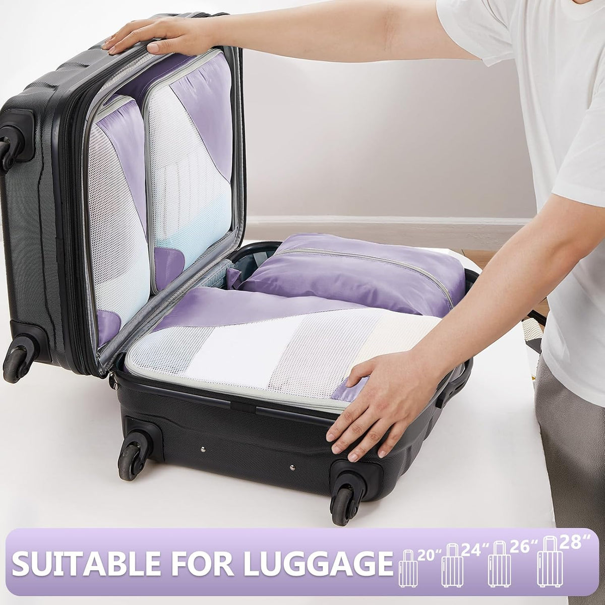 10 Set Packing Cubes for Travel,Gifts for Women Mom,Anti-Tearing Suitcase Organizer,with Over 1000 pcs Mesh Holes,Vacation Essentials & Accessories for Cruise Ship