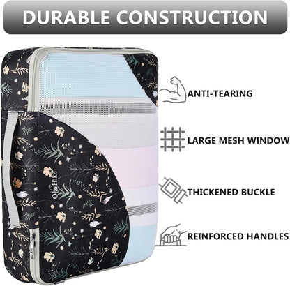 10 Set Packing Cubes for Travel,Gifts for Women Mom,Anti-Tearing Suitcase Organizer,with Over 1000 pcs Mesh Holes,Vacation Essentials & Accessories for Cruise Ship