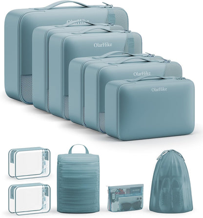 10 Set Packing Cubes for Travel,Gifts for Women Mom,Anti-Tearing Suitcase Organizer,with Over 1000 pcs Mesh Holes,Vacation Essentials & Accessories for Cruise Ship