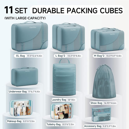 10 Set Packing Cubes for Travel,Gifts for Women Mom,Anti-Tearing Suitcase Organizer,with Over 1000 pcs Mesh Holes,Vacation Essentials & Accessories for Cruise Ship