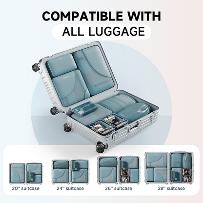 10 Set Packing Cubes for Travel,Gifts for Women Mom,Anti-Tearing Suitcase Organizer,with Over 1000 pcs Mesh Holes,Vacation Essentials & Accessories for Cruise Ship
