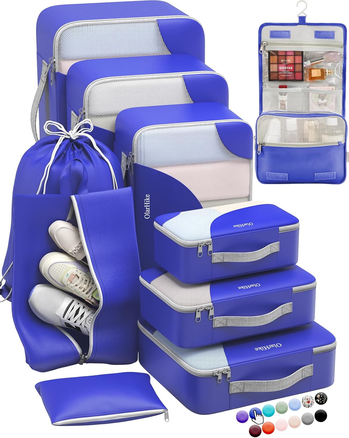 10 Set Packing Cubes for Travel,Gifts for Women Mom,Anti-Tearing Suitcase Organizer,with Over 1000 pcs Mesh Holes,Vacation Essentials & Accessories for Cruise Ship