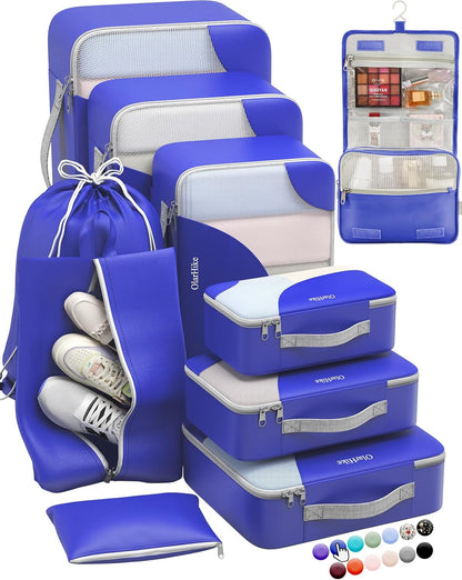 10 Set Packing Cubes for Travel,Gifts for Women Mom,Anti-Tearing Suitcase Organizer,with Over 1000 pcs Mesh Holes,Vacation Essentials & Accessories for Cruise Ship