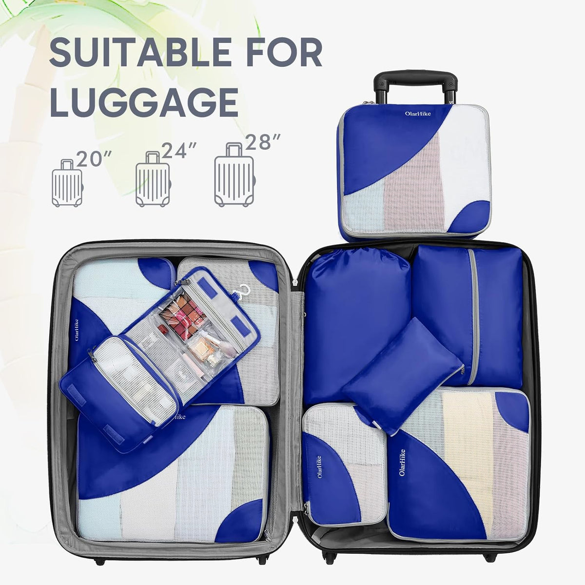 10 Set Packing Cubes for Travel,Gifts for Women Mom,Anti-Tearing Suitcase Organizer,with Over 1000 pcs Mesh Holes,Vacation Essentials & Accessories for Cruise Ship