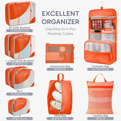 10 Set Packing Cubes for Travel,Gifts for Women Mom,Anti-Tearing Suitcase Organizer,with Over 1000 pcs Mesh Holes,Vacation Essentials & Accessories for Cruise Ship