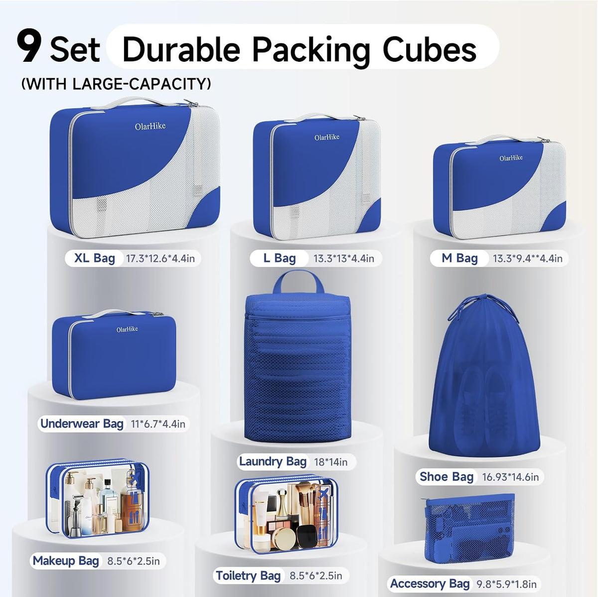 10 Set Packing Cubes for Travel,Gifts for Women Mom,Anti-Tearing Suitcase Organizer,with Over 1000 pcs Mesh Holes,Vacation Essentials & Accessories for Cruise Ship