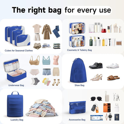 10 Set Packing Cubes for Travel,Gifts for Women Mom,Anti-Tearing Suitcase Organizer,with Over 1000 pcs Mesh Holes,Vacation Essentials & Accessories for Cruise Ship