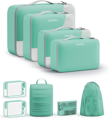 10 Set Packing Cubes for Travel,Gifts for Women Mom,Anti-Tearing Suitcase Organizer,with Over 1000 pcs Mesh Holes,Vacation Essentials & Accessories for Cruise Ship
