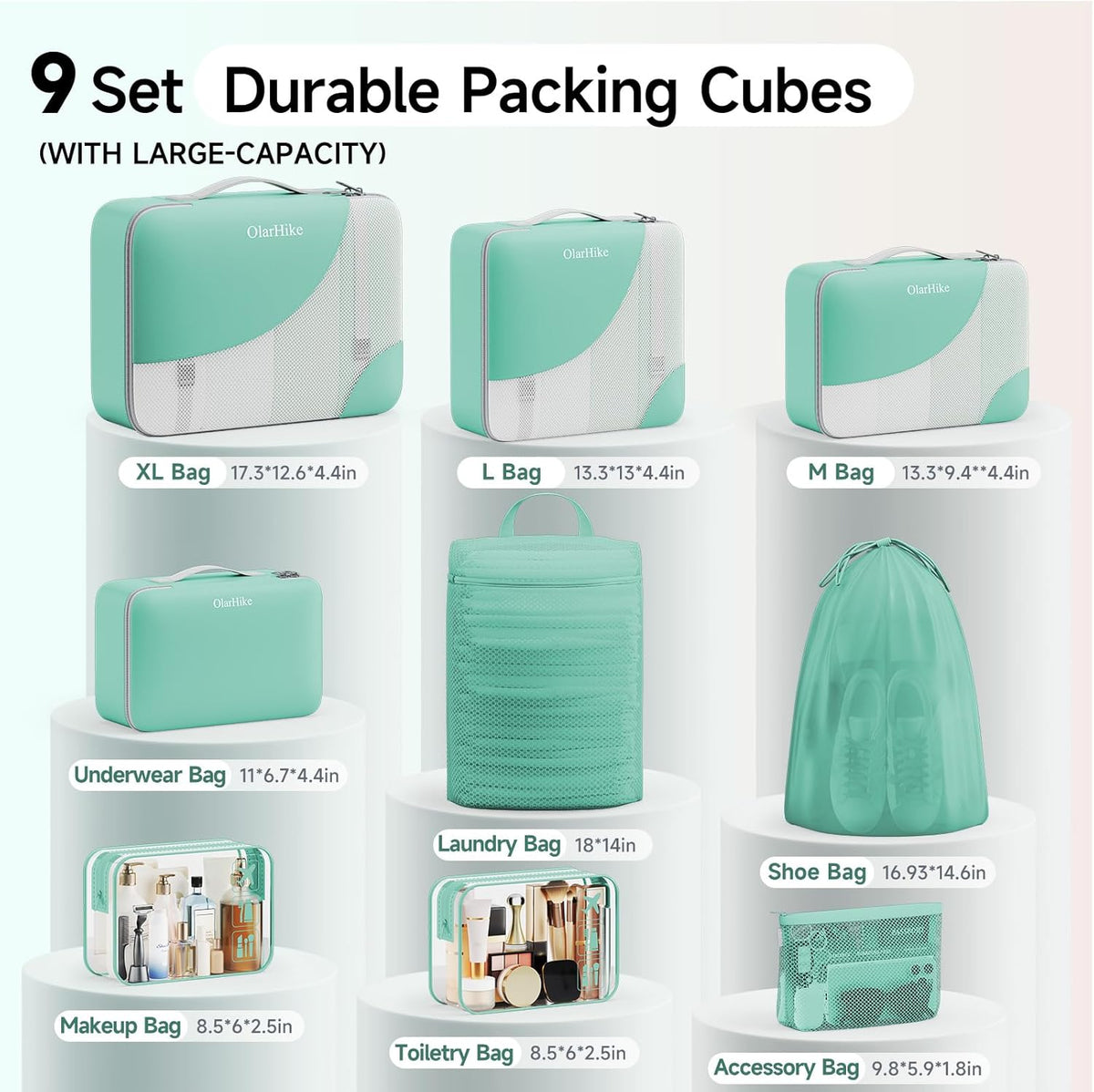 10 Set Packing Cubes for Travel,Gifts for Women Mom,Anti-Tearing Suitcase Organizer,with Over 1000 pcs Mesh Holes,Vacation Essentials & Accessories for Cruise Ship