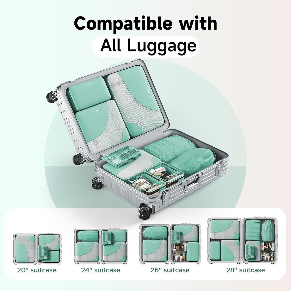 10 Set Packing Cubes for Travel,Gifts for Women Mom,Anti-Tearing Suitcase Organizer,with Over 1000 pcs Mesh Holes,Vacation Essentials & Accessories for Cruise Ship