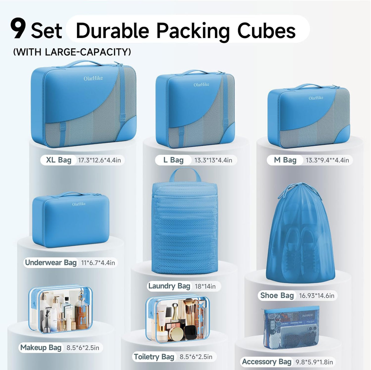 10 Set Packing Cubes for Travel,Gifts for Women Mom,Anti-Tearing Suitcase Organizer,with Over 1000 pcs Mesh Holes,Vacation Essentials & Accessories for Cruise Ship