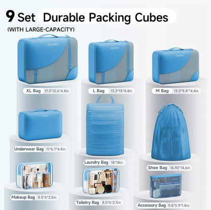 10 Set Packing Cubes for Travel,Gifts for Women Mom,Anti-Tearing Suitcase Organizer,with Over 1000 pcs Mesh Holes,Vacation Essentials & Accessories for Cruise Ship