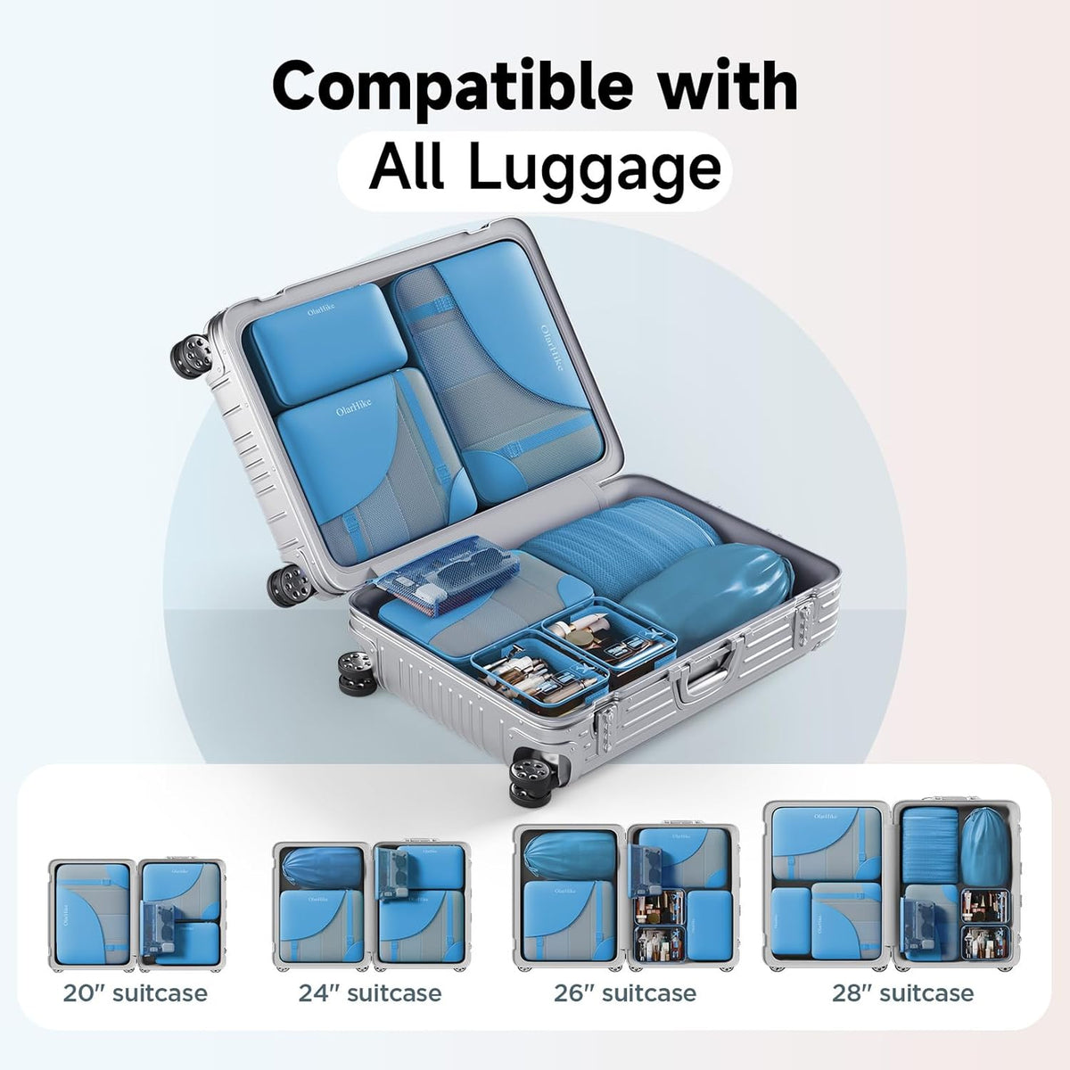10 Set Packing Cubes for Travel,Gifts for Women Mom,Anti-Tearing Suitcase Organizer,with Over 1000 pcs Mesh Holes,Vacation Essentials & Accessories for Cruise Ship