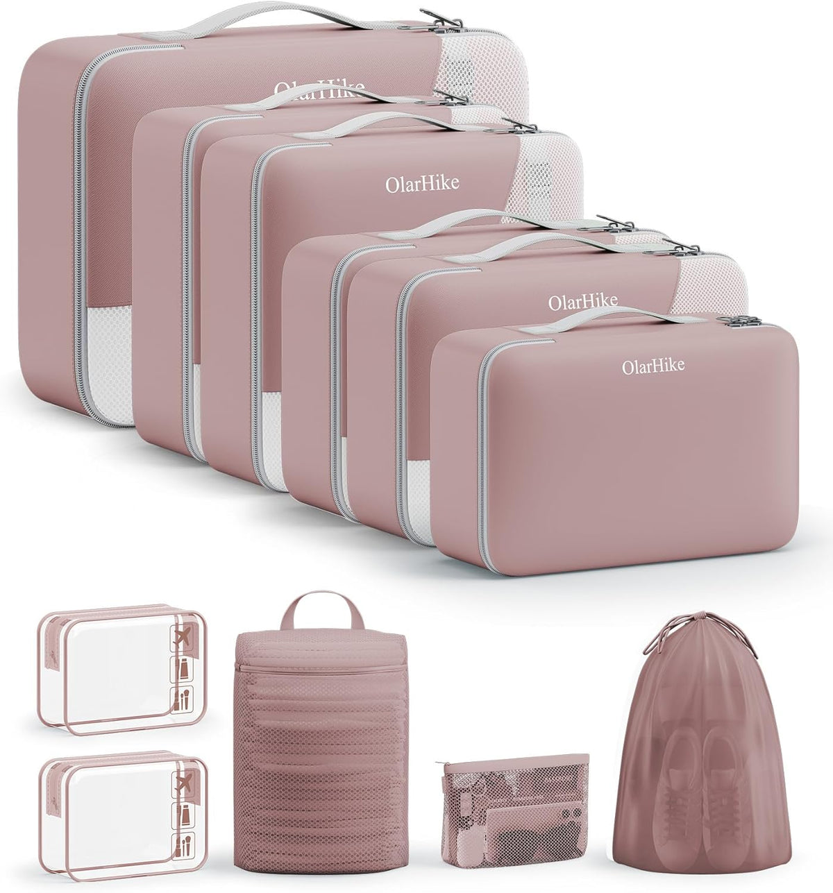 10 Set Packing Cubes for Travel,Gifts for Women Mom,Anti-Tearing Suitcase Organizer,with Over 1000 pcs Mesh Holes,Vacation Essentials & Accessories for Cruise Ship