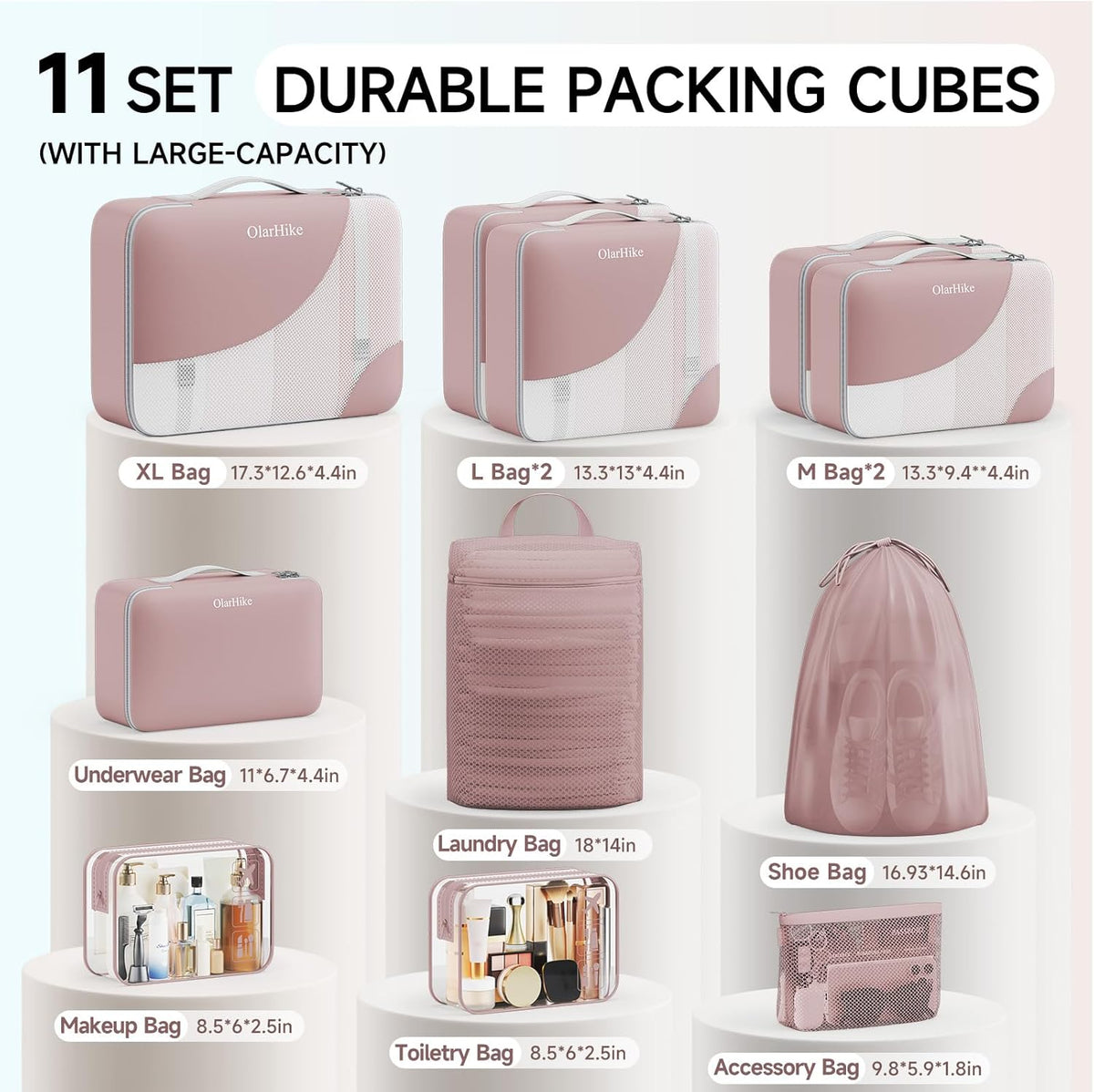10 Set Packing Cubes for Travel,Gifts for Women Mom,Anti-Tearing Suitcase Organizer,with Over 1000 pcs Mesh Holes,Vacation Essentials & Accessories for Cruise Ship