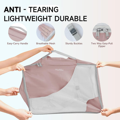 10 Set Packing Cubes for Travel,Gifts for Women Mom,Anti-Tearing Suitcase Organizer,with Over 1000 pcs Mesh Holes,Vacation Essentials & Accessories for Cruise Ship